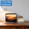 thumbnail image 4 of INTIGE Mail Organizer Countertop with 5 Slot, Metal Mail Holder for Desk, File Holder Letter Sorter for Envelope, Bill and Document, 4 of 6