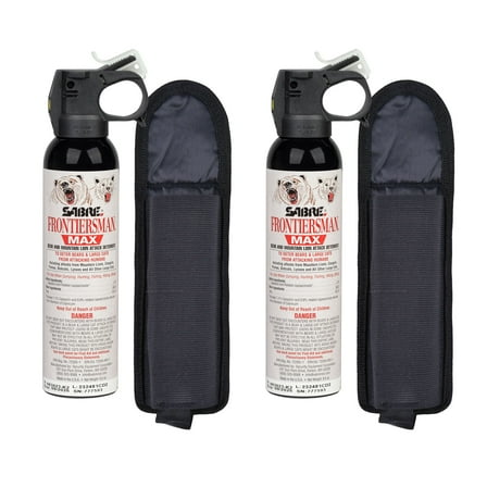SABRE Frontiersman MAX 9.2 oz. Bear & Mountain Lion Attack Deterrent w/ Belt Holster, 2-Pack