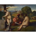 thumbnail image 2 of Barthélemy Menn 14x12 Black Ornate Wood Framed Double Matted Museum Art Print Titled: The Pastoral Concert (1838-1843), 2 of 5