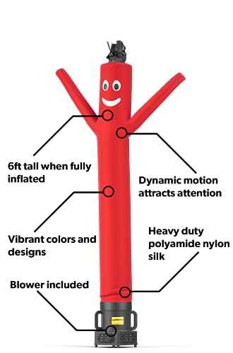 LookOurWay Air Dancers Inflatable Tube Man Complete Set with 1/4 HP Blower,  6-Feet, Red