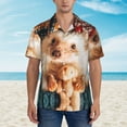 thumbnail image 5 of Cute Little Hedgehog Men'S 3d Print Casual Button Down Shirts, Novelty Hawaiian Short Sleeves L, 5 of 8