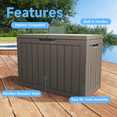 thumbnail image 2 of Chiccushion 45 Gallon Outdoor Patio Box Deck Solid Structure Practical Storage Cabinet for Courtyard Pool Area, Beige Brown, 2 of 5