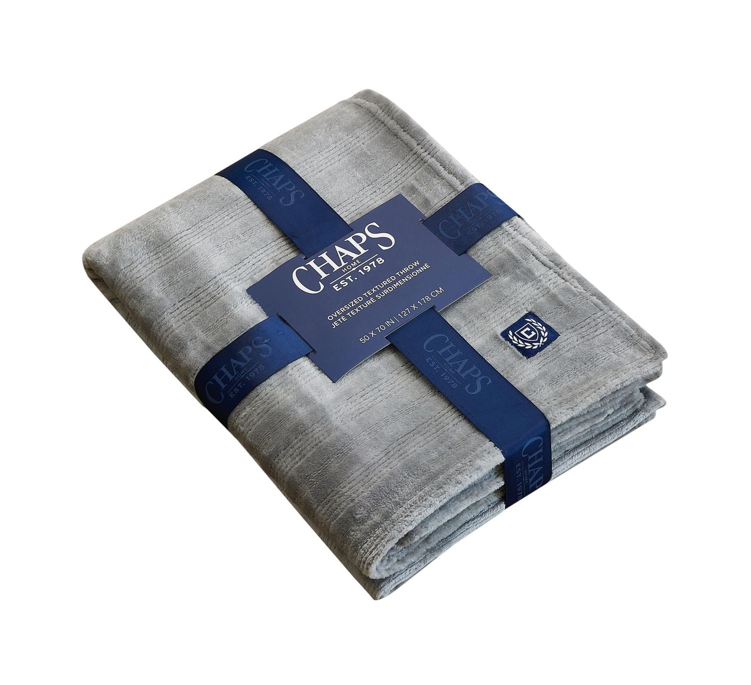 Chaps Solid Plush Throw Blanket