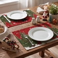 thumbnail image 4 of Smile Xmas Snowman Winter Christmas Placemats Set of 4, 12 x 18 Inch, Red, 4 of 7