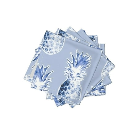 - Cocktail Napkins Hawaii Tropical Fruit Hostess Blue Colonial Set of 4