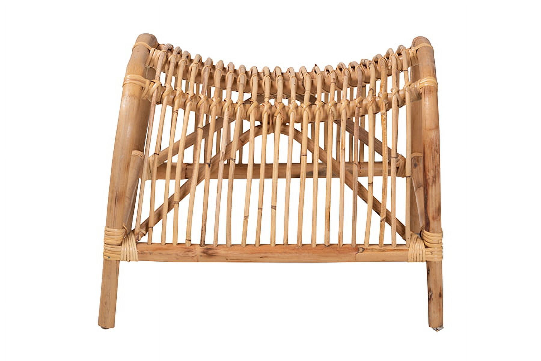 bali & pari Lamaria Rattan BOHO Footstool, Natural Brown