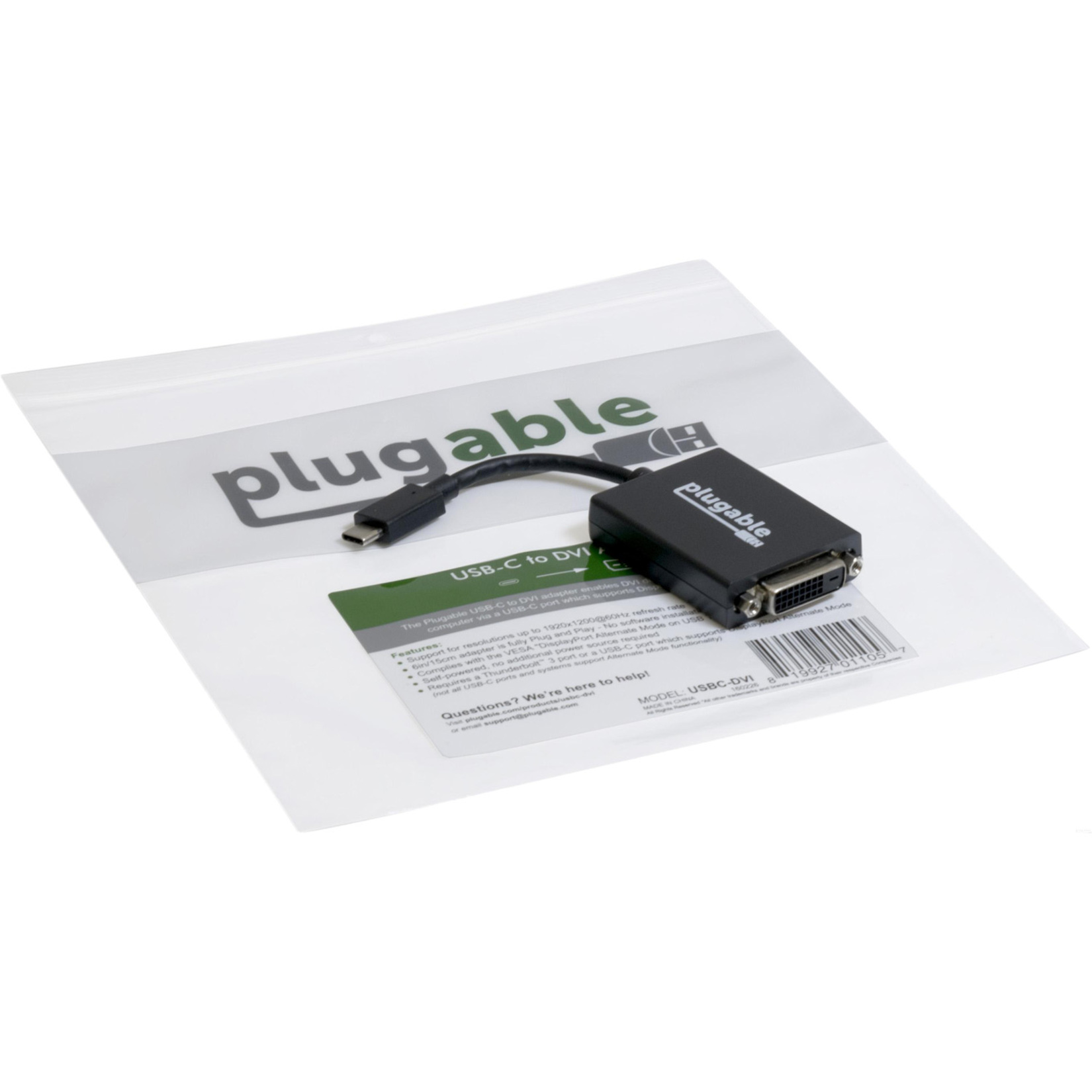 Plugable USB C to DVI Adapter - Connect Your USB-C Laptop to a DVI Display up to 1920x1200 - Compatible with 2017 and later Mac and Windows PCs - image 2 of 5