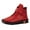 Red, variant on IUJSOY Womens Lace up Ankle Boots Winter Warm Furry Lined Leather Booties Comfort Flat Shoes
