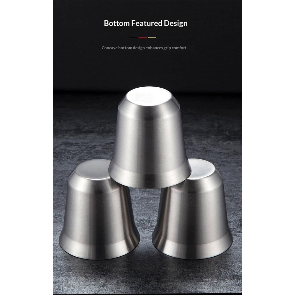 4 pack 80mL Stainless Steel Espresso Cups - Double Wall Insulated Cups Demitasse Cups Coffee Cup For Drinking, Drinking Coffee, Drinking Beverages