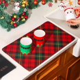 thumbnail image 5 of Christmas Plaid Dish Drying Mat for Kitchen Counter 12x19.5 Inch Christmas Coffee Bar Mat Small Absorbent Holiday Dish Drainer Pad for Winter Kitchen Decor, 5 of 6