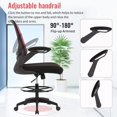 thumbnail image 7 of BestOffice Tall Drafting Mesh Back Office Chair with Flip-up Armrests Executive with Adjustable Foot Ring(Red), 7 of 7