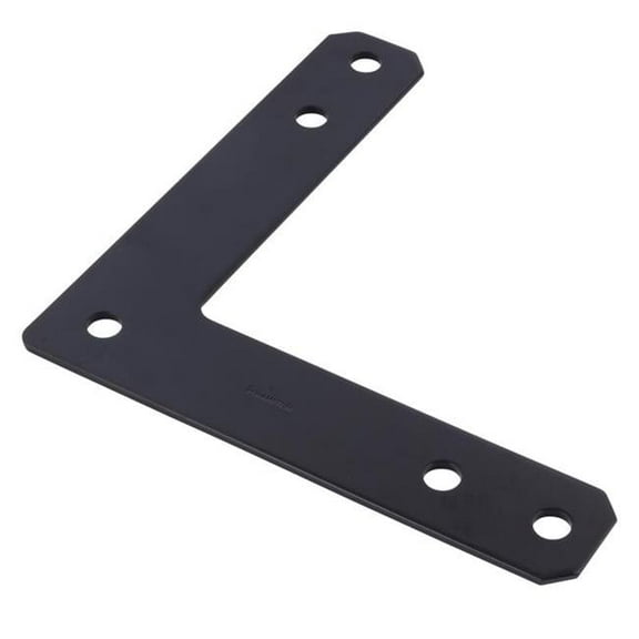 Hampton 5038510 12 x 12 x 0.188 in. Steel Corner Plate, Black