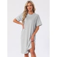 thumbnail image 6 of DARING DIVA Women's Casual Pajama Dress Loose Fit Short Sleeve Sleepwear M Gray, 6 of 8