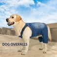 thumbnail image 5 of HQREA Overalls for Large Dogs Blue Vintage Washed Dog Jeans Jumpsuit Denim Shirts & Pant Sets Onesie, 5 of 6