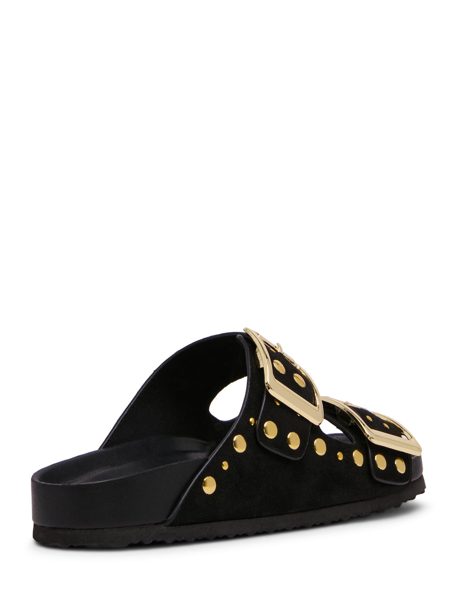 Madden Girl Women's Bodie-S Two Strap Studded Buckle Footbed Sandals