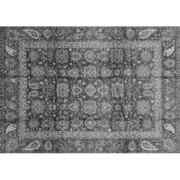 Ahgly Company Indoor Rectangle Abstract Gray Modern Area Rugs, 2' x 5'