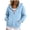 Blue, variant on felwors Quarter-Zip Pullover Fleece Hoodie in Baby Blue Oversized Sweatshirt with Kangaroo Pocket for Women Fall Casual Soft Blue for Size XXXL