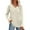 Beige, variant on Women's Casual V-Neck Tops Fashion Grooves Line Modest Design Long Sleeved Comfortable Fit Classic Slim Solid Color 2025 Fall Winter Tops