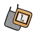 thumbnail image 2 of Carolines Treasures CJ1033-LPTHD Letter L Initial Monogram - Orange Polkadots Pair of Pot Holders, 7.5HX7.5W, multicolor, 2 of 2