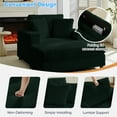 thumbnail image 2 of BALUS Oversized Chaise Lounge with Wide Storage Ottoman, Modern sleeper chair for Living room, ottoman chair Sleeper, Corduroy,  Green, 2 of 7