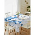 thumbnail image 2 of Blue Gradient Rectangle Tablecloth, Abstract Polka Dots Vintage Modern Art Waterproof & StainResistant Tablecloth, Washable Oil-proof Table Cover for Dining/Party/Wedding/Camping/Buffet 52x70 In, 2 of 9