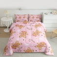 thumbnail image 2 of Manfei Pink Bowknot Bowtie Full Size Comforter Sets,Cartoon Snowmen Biscuit Bedding Comforter Set,Merry Christmas Bedding Sets For Child,Super Cozy Room Decor Reversible,3pcs, 2 of 8