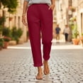 thumbnail image 3 of BRGZLK Cotton Linen Capri Pants Women Casual Wide Leg Pants Comfy Elastic Waist Lounge Cropped Beach Boho Trousers, 3 of 7