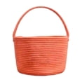 thumbnail image 2 of Small Cotton Rope Basket with Handle Pink Woven Storage Basket 9.45” x 7.09” Little Gift Basket for Baby Shower, Easter, Christmas Yellow, 2 of 7