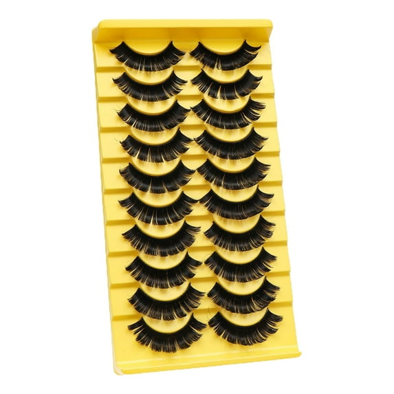 10 Pairs False Eyelashes 3D Effect Realistic Curled Russian Volume Eyelashes Makeup Prop Daily Life