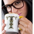 thumbnail image 2 of 3drose, Celtic Ornamental Monogram T, 11oz Two-tone Yellow Mug, 2 of 6