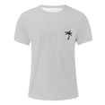 thumbnail image 3 of Camisetas Sueltas de Verano de Manga Corta con Cuello Redondo para Hombres Camiseta de Moda con Letras Creativas Gráficas Estampado Retro Deportes Callejeros Tops Casuales Gris Claro / S, 3 of 5