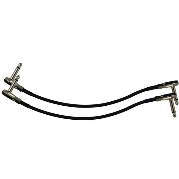 2-Pack 2 Ft S-Shape Castline Silver Mogami 2319 Guitar Pedal Board Patch Cable TS Low Profile Pancake Connector