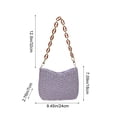 thumbnail image 3 of BUDAO00 Summer Woven Beach Bag Crossbody Bag Purse For Women, Bohemian Shoulder Bag, with Chain Shoulder Strap, Beach Tote for Travel or Daily Use (Purple), 3 of 6