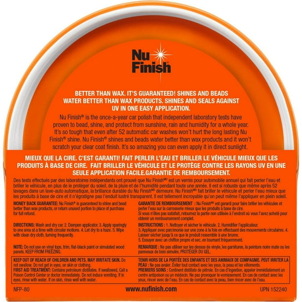 Nu Finish Soft Paste, The Once-a-Year Car Polish - Walmart.ca