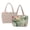 Beige - Hummingbird Hibiscus, variant on Daisy Frog Print Fashion Quilted Satchel Handbag for Women, Reversible Lightweight Tote with Side Pockets, Large Shoulder Bag for Travel, Work, Camel
