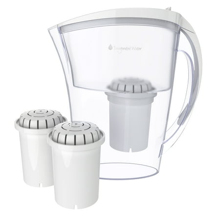 - pH REFRESH Alkaline Water Pitcher With 2 Long-Life Filters – Alkaline Water Filter Purifier – Water Filtration System – High pH Alkaline Water Dispenser, Enhanced 4th Gen. Model, 84oz, 2.5L