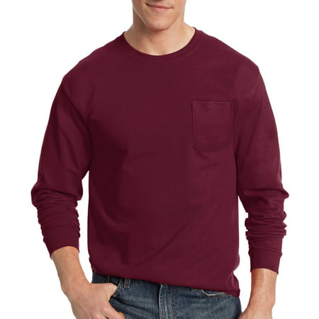 Hanes - Hanes Big Men's Tagless Long Sleeve Pocket T-shirt - Walmart.com