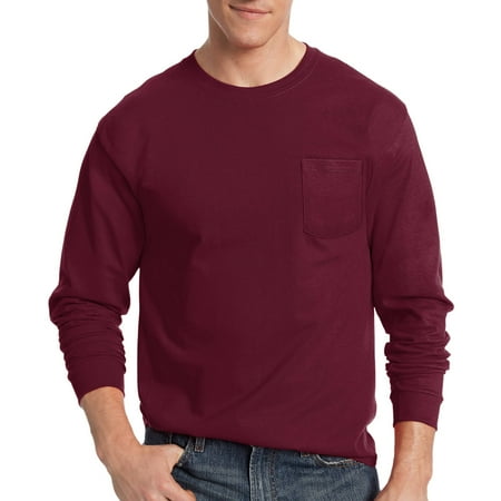 - Hanes Big Men's Tagless Long Sleeve Pocket T-shirt