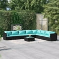 thumbnail image 1 of vidaXL 9 Piece Garden Lounge Set with Cushions Poly Rattan Black, 1 of 5