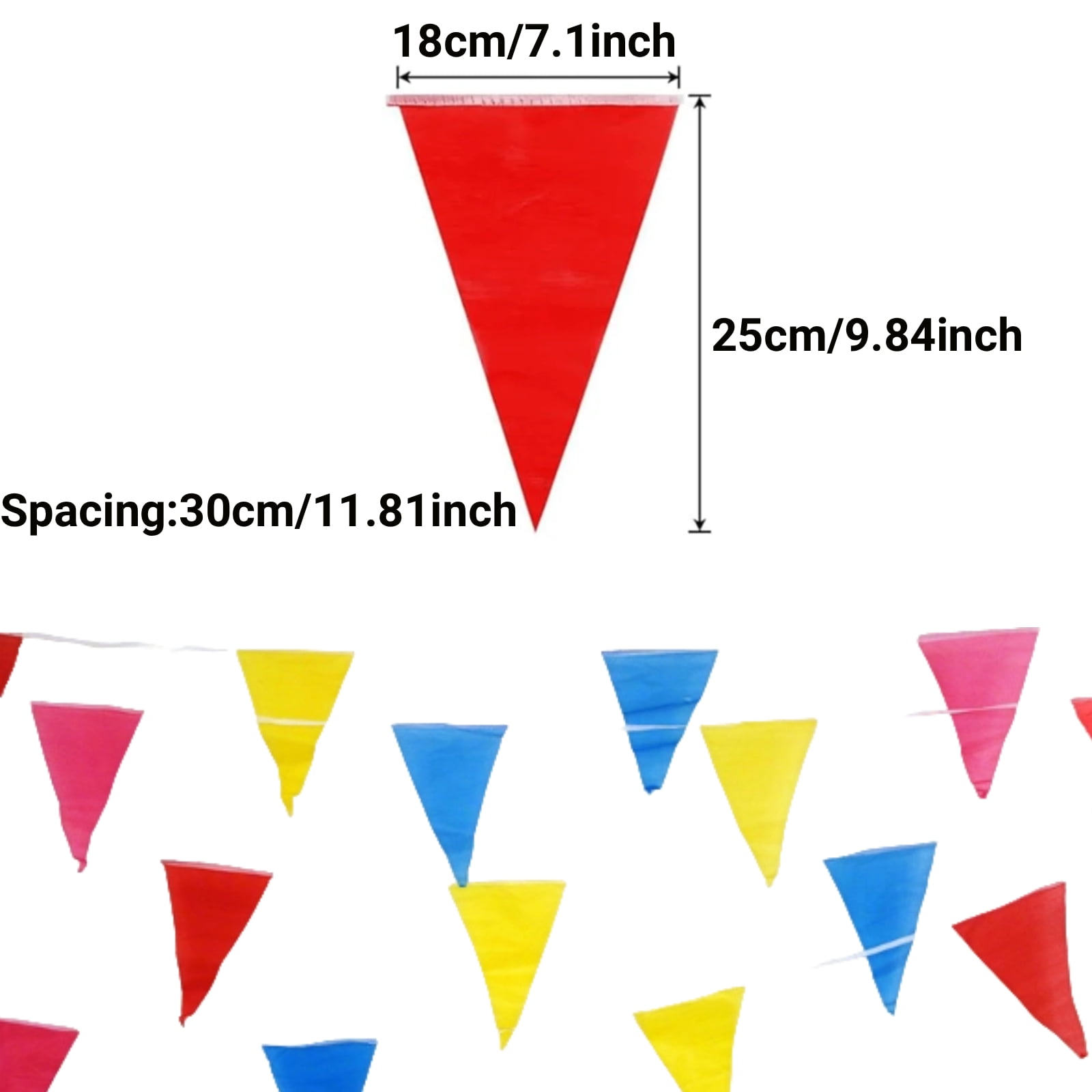 Durable 1181 ft Colorful Pennant Banner Flags, 720-Piece Nylon String for Outdoor Carnival & Party Decor