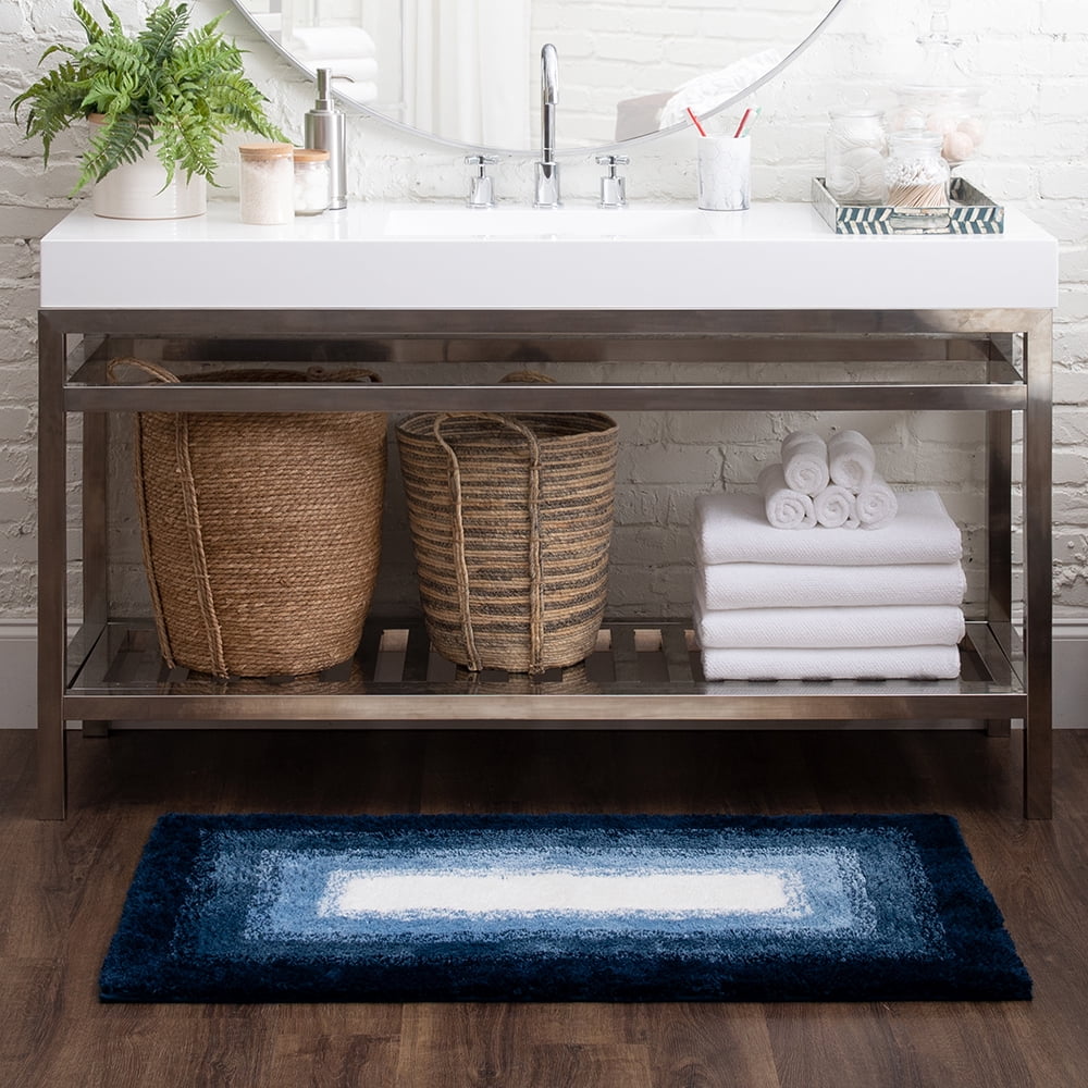 Mohawk Home Ombre Plush Pile Stain/Fade Resistant Non-Slip Machine Washable Bath Mat, Twilight, 2' 3" x 3' 9"