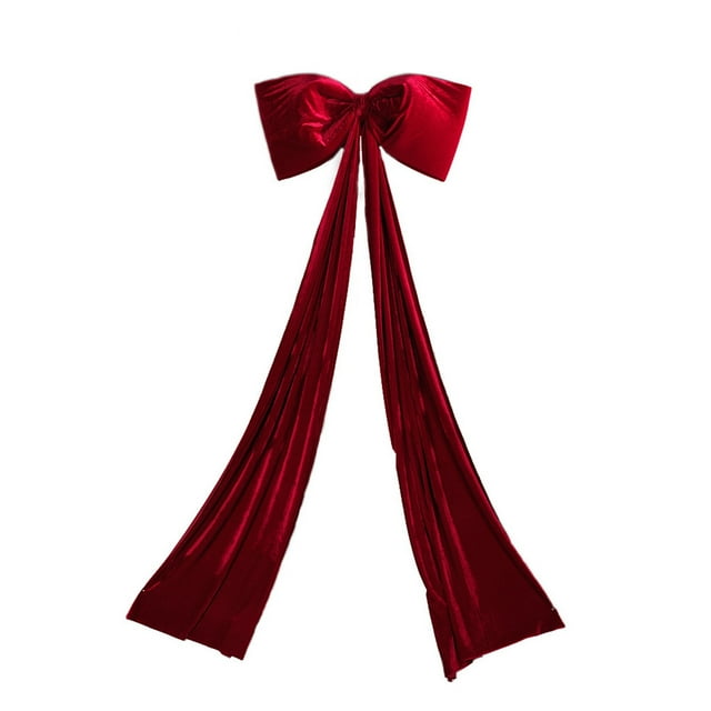 Oversized Velvet Christmas Bow Decoration 70X28 Inches Large Festive Ribbon For Tree Window Door Holiday Party Decorations