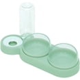 thumbnail image 1 of Comedero para gatos con doble elevación, inclinable 15°, antivómitos, 3 en 1, automático, con depósito de agua, disponible para gatos y cachorros (verde), 1 of 5