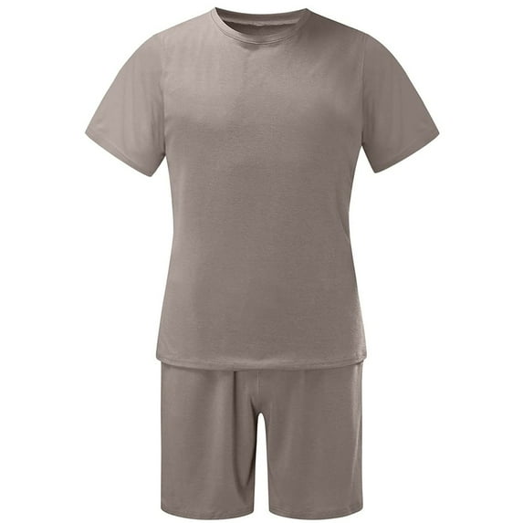 Pntutb Clearance Mens 2 Piece Casual O-Neck Short Sleeve Tee Shirts And Fit Sport Shorts Set