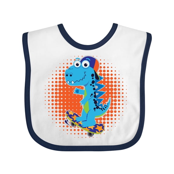 Inktastic Skateboard Dinosaur for Boys Boys Baby Bib