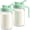 Green & Green-32 Ounces-2, variant on 64oz Glass Pitcher 2 Quart Mason Jar With Lid And Spout | Wide Mouth Airtight Leakproof Water Jug For Juice Sun Iced Tea Cold Brew Coffee Milk Storage White