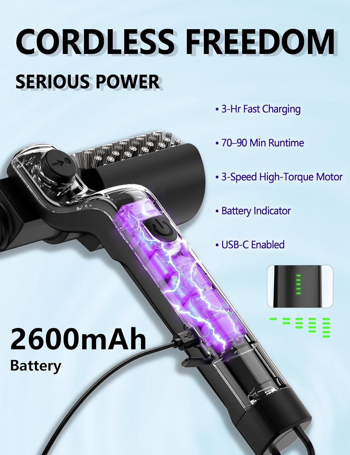 Nexxsense Grill Cleaner, Electric Grill Cleaner for Outdoor Grill Power Grill Brush for Outdoor Grill, 7-Angle Adjustable Head, 3-Speed Control, 304 Stainless Steel, Rechargeable, Heat-Resistant