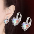 thumbnail image 2 of Exquisite Cubic Zirconia Heart Lever Style Single Stone Earrings Plated Fashionable Earrings, 2 of 7