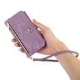 thumbnail image 3 of Decase for iPhone 14 Pro Max Wallet Case (2022 Release), Shockproof PU Leather Zipper Purse with Crossbody Strap & Wrist Strap Card Holder Cover for iPhone 14 Pro Max, Purple, 3 of 9