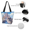 thumbnail image 4 of Salouo Majestic Fantasy Castle for Shoppers Tote for Women Foldable Handbags with Big Capacity Casual One-Shoulder Shopping Bag Hobo Bags Fit for Office/Shopping/Park, 4 of 6